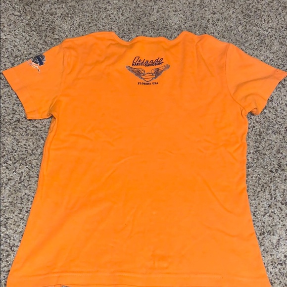 Women’s Orange Harley Davidson Shirt - Picture 5 of 6
